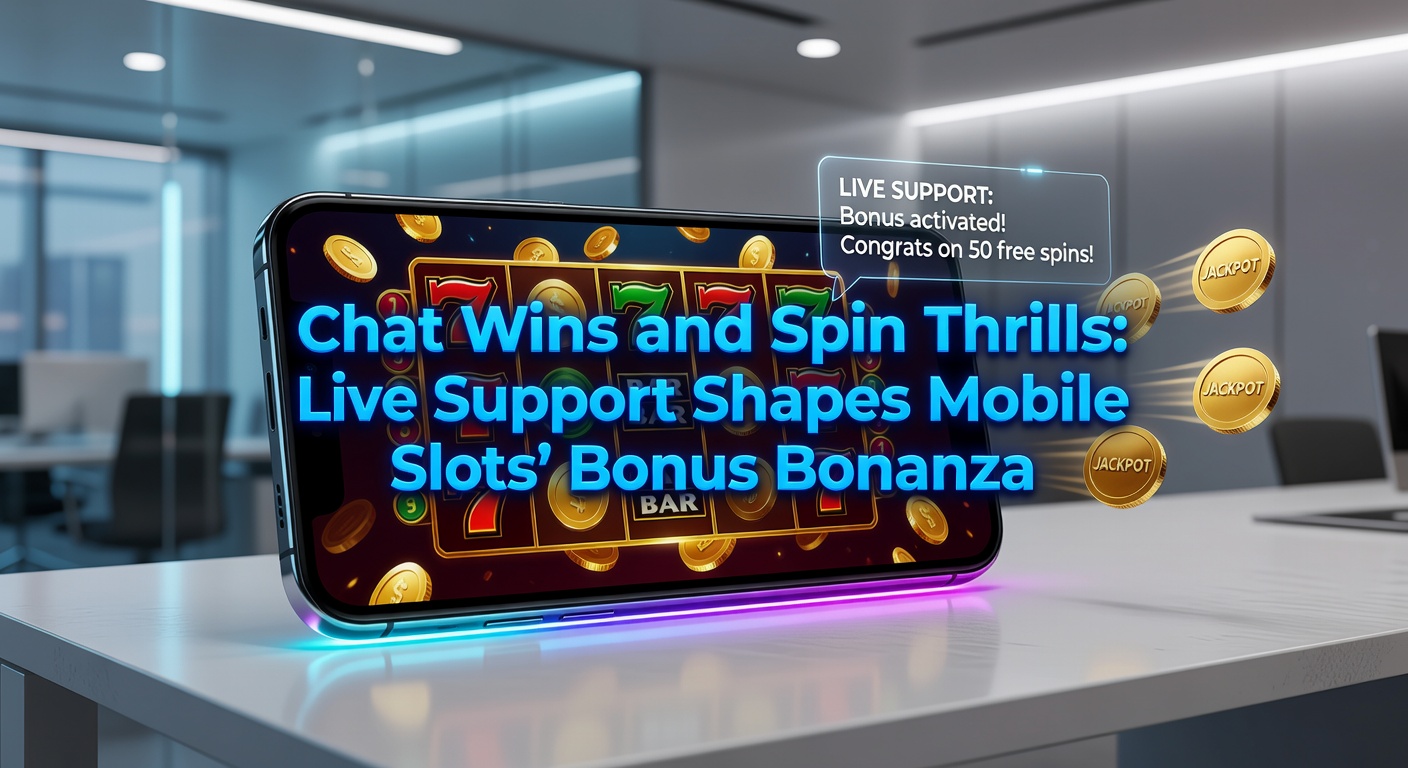 Mobiele slot met live chatvenster open, bonuswielen draaien en chatbellenpop-ups zichtbaar voor snelle hulp bij spins en winsten