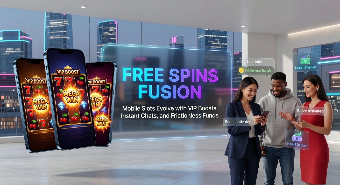 Dynamische weergave van een live chatvenster naast een mobiel slot met VIP-boost iconen en een snelle transactiebevestiging