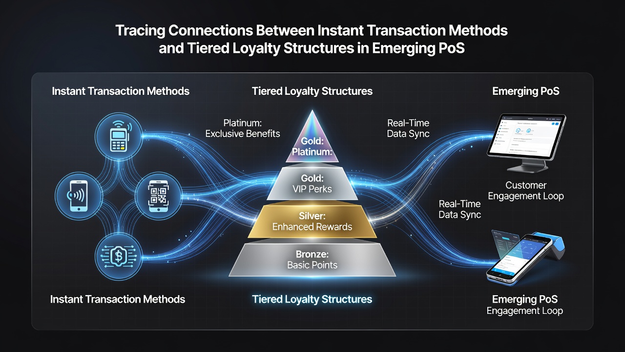 Diagram van loyaliteitsstructuren en betalingsstromen in draagbare gaming apps