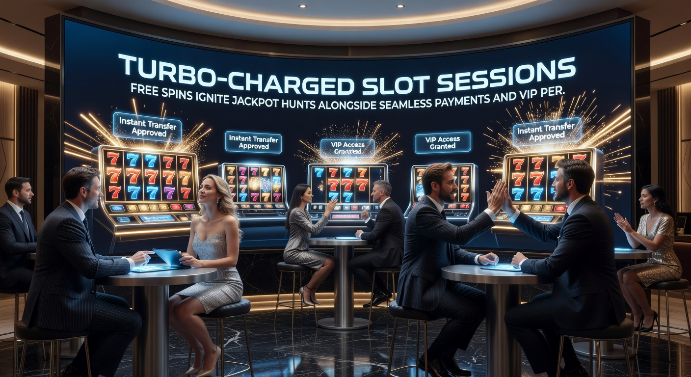 Snelle betaalinterface op een smartphone met iDEAL-knoppen en een slotwinst die direct wordt uitbetaald, omringd door VIP-badges